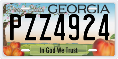 GA license plate PZZ4924