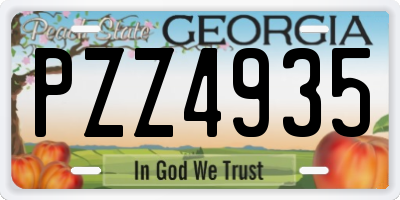 GA license plate PZZ4935
