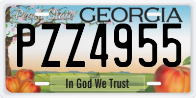 GA license plate PZZ4955