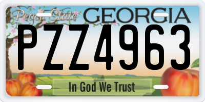 GA license plate PZZ4963