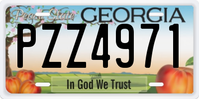 GA license plate PZZ4971