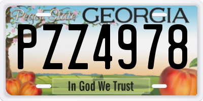 GA license plate PZZ4978
