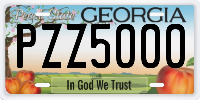 GA license plate PZZ5000
