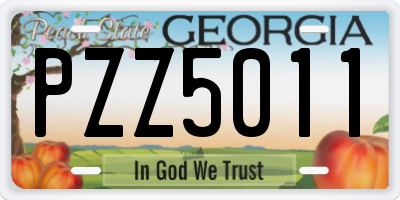 GA license plate PZZ5011