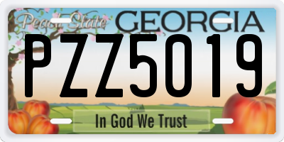 GA license plate PZZ5019