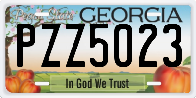 GA license plate PZZ5023