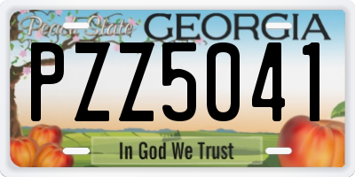 GA license plate PZZ5041