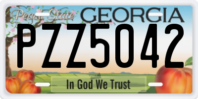 GA license plate PZZ5042