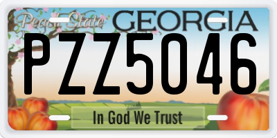 GA license plate PZZ5046
