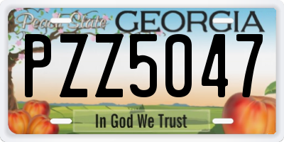 GA license plate PZZ5047