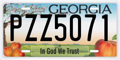 GA license plate PZZ5071