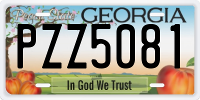 GA license plate PZZ5081