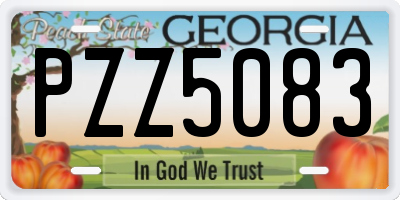 GA license plate PZZ5083