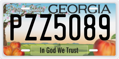 GA license plate PZZ5089