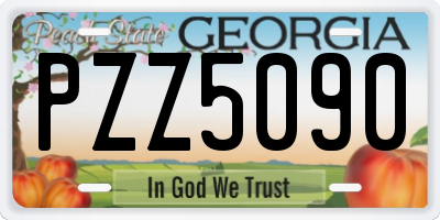 GA license plate PZZ5090