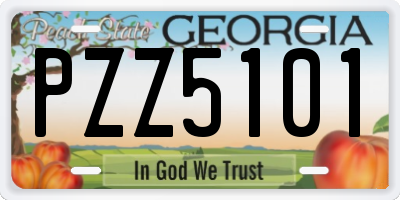 GA license plate PZZ5101