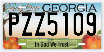 GA license plate PZZ5109