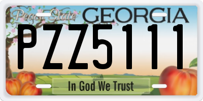 GA license plate PZZ5111