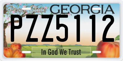 GA license plate PZZ5112