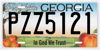 GA license plate PZZ5121