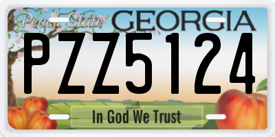 GA license plate PZZ5124