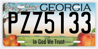 GA license plate PZZ5133