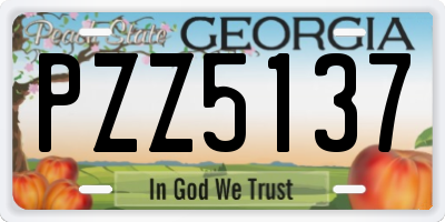 GA license plate PZZ5137
