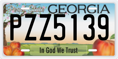 GA license plate PZZ5139