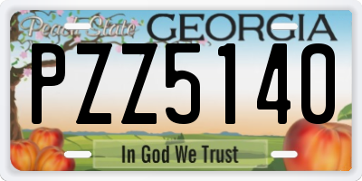 GA license plate PZZ5140