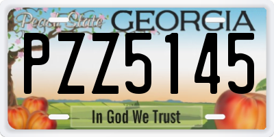 GA license plate PZZ5145