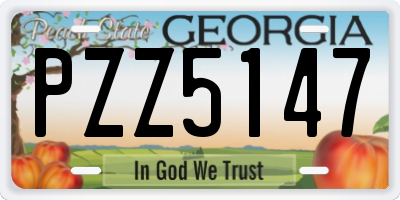 GA license plate PZZ5147