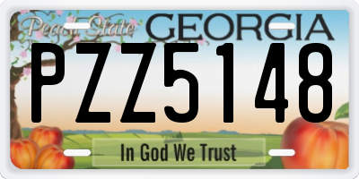 GA license plate PZZ5148