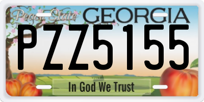 GA license plate PZZ5155