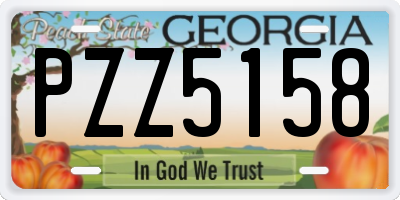 GA license plate PZZ5158