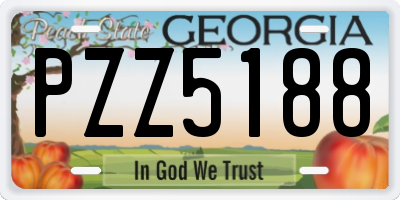 GA license plate PZZ5188