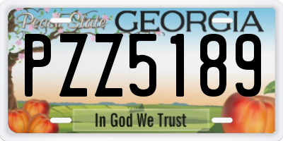 GA license plate PZZ5189