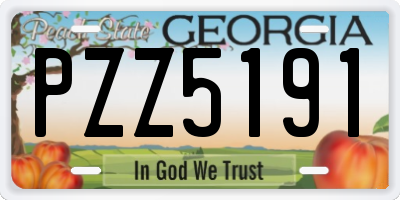 GA license plate PZZ5191
