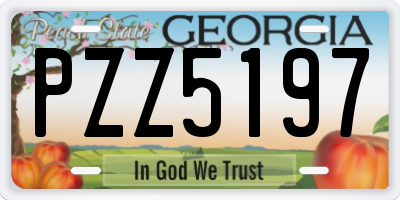 GA license plate PZZ5197
