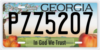 GA license plate PZZ5207