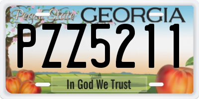GA license plate PZZ5211
