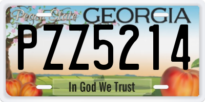 GA license plate PZZ5214