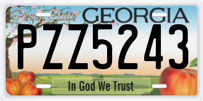 GA license plate PZZ5243