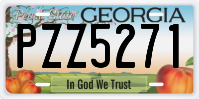 GA license plate PZZ5271