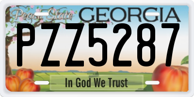 GA license plate PZZ5287