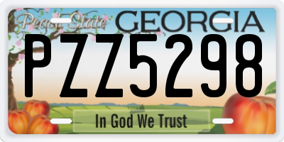 GA license plate PZZ5298