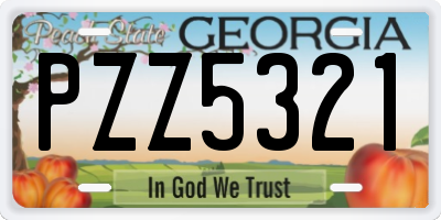 GA license plate PZZ5321