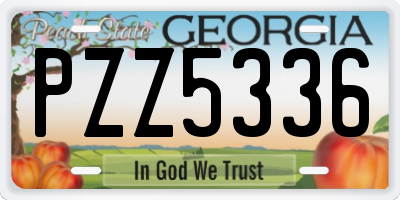 GA license plate PZZ5336