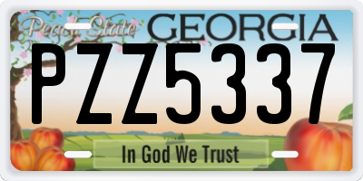 GA license plate PZZ5337