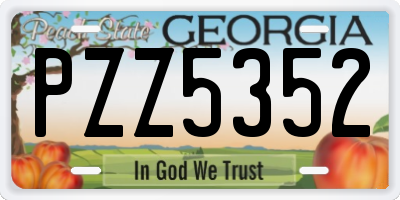 GA license plate PZZ5352