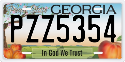 GA license plate PZZ5354
